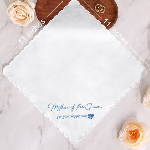 Wedding Handkerchiefs Something Blue for Bride Gift for Mother of Bride Handkerchief Keepsake Bridal Happy Tears Hankies in Saudi Arabia