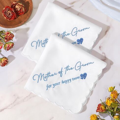 Wedding Handkerchiefs Something Blue for Bride Gift for Mother of Bride Handkerchief Keepsake Bridal Happy Tears Hankies in Saudi Arabia