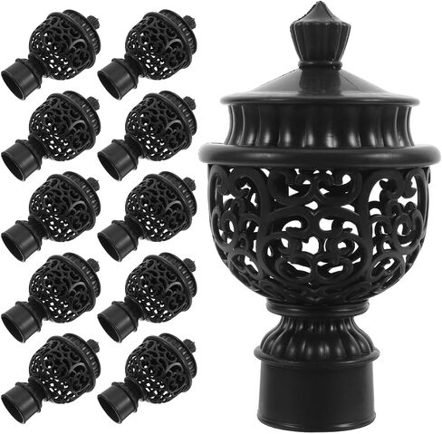 AmoSfun 12 PCS Curtain Rod Caps Hollow Window Curtain Rod Decorative Finials سهلة في التثبيت يناسب القطر 28 ملم in Saudi Arabia