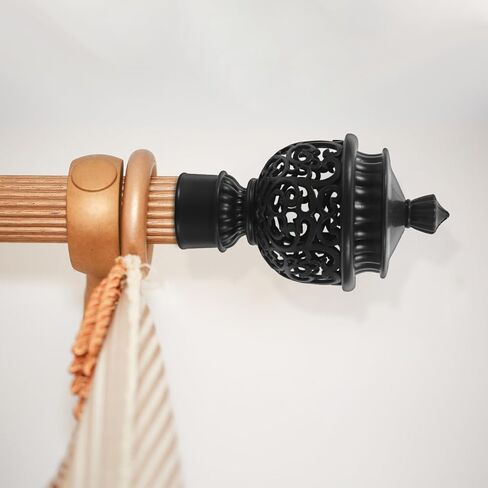 AmoSfun 12 PCS Curtain Rod Caps Hollow Window Curtain Rod Decorative Finials سهلة في التثبيت يناسب القطر 28 ملم in Saudi Arabia