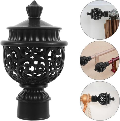 AmoSfun 12 PCS Curtain Rod Caps Hollow Window Curtain Rod Decorative Finials سهلة في التثبيت يناسب القطر 28 ملم in Saudi Arabia