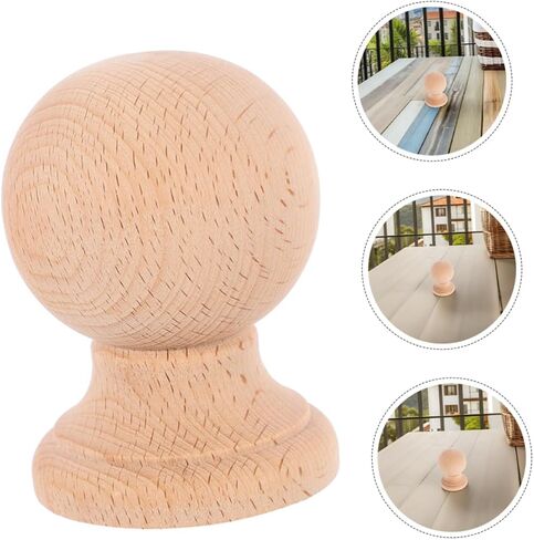 Wooden Finial Decor Solid Hardwood Finials for DIY Crafts Vintage Roman Style Topper for Curtain Rods Bed Posts Balusters in Saudi Arabia