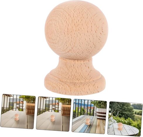 Wooden Finial Decor Solid Hardwood Finials for DIY Crafts Vintage Roman Style Topper for Curtain Rods Bed Posts Balusters in Saudi Arabia