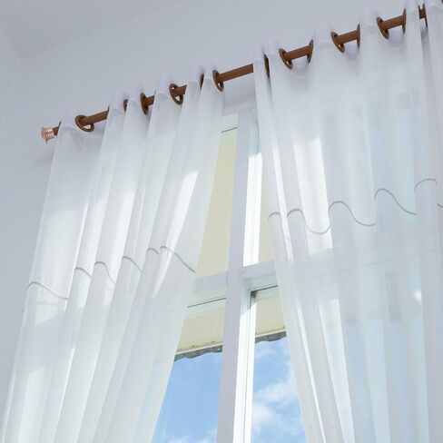 uxcell Curtain Rod Ends, 6Pcs Plastic Drapery Rail Pole Head Cap Modern Window Curtain Rail Finial Fits Dia. 26-28mm Rods Pole End Plug Cap for Home Office Decorative Curtain, White in Saudi Arabia