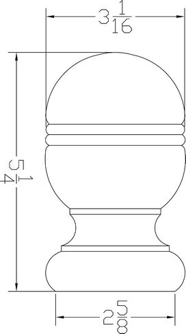 Twisp Beaded Finial - 5 1/4" Tall x 3 1/16" Wide - Unfinished Round Wooden Finial for Indoor Use - Perfect for Staircases or Bed Posts - (Pine) (1 Finial) in Saudi Arabia