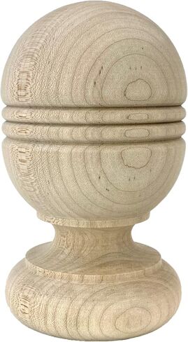 Twisp Beaded Finial - 5 1/4" Tall x 3 1/16" Wide - Unfinished Round Wooden Finial for Indoor Use - Perfect for Staircases or Bed Posts - (Pine) (1 Finial) in Saudi Arabia