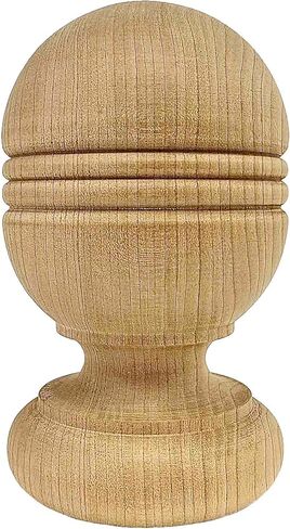 Twisp Beaded Finial - 5 1/4" Tall x 3 1/16" Wide - Unfinished Round Wooden Finial for Indoor Use - Perfect for Staircases or Bed Posts - (Pine) (1 Finial) in Saudi Arabia