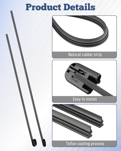 2PCS الأمامية الزجاج الأمامي شفرات إعادة ملء المطاط ملائم لفولفو S60 V60 B5 T5 T8 2019-2025 استبدال 31693569 in Kuwait