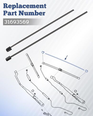 2PCS الأمامية الزجاج الأمامي شفرات إعادة ملء المطاط ملائم لفولفو S60 V60 B5 T5 T8 2019-2025 استبدال 31693569 in Kuwait