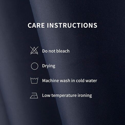 100% Blackout Curtains for Boys Bedroom Thermal Insulated Light Blocking Drapes, W52 x L95, 2 Panels Navy Blue for Bedroom, Dorm & Living Room in Saudi Arabia