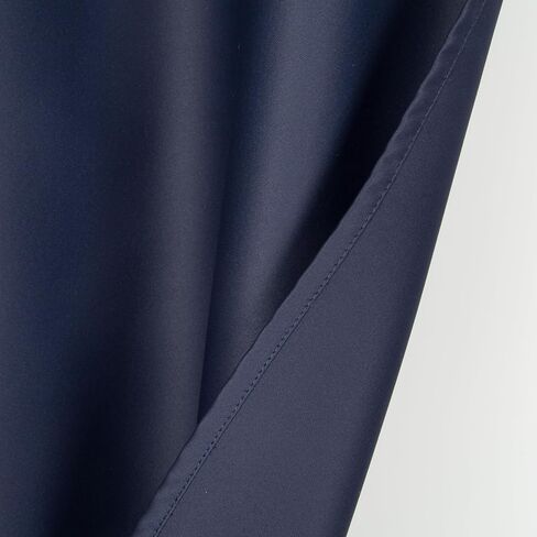 100% Blackout Curtains for Boys Bedroom Thermal Insulated Light Blocking Drapes, W52 x L95, 2 Panels Navy Blue for Bedroom, Dorm & Living Room in Saudi Arabia