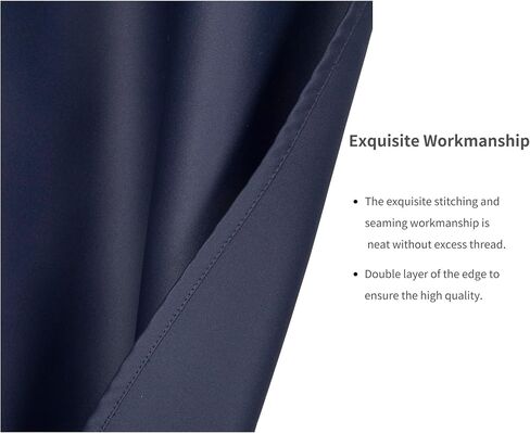100% Blackout Curtains for Boys Bedroom Thermal Insulated Light Blocking Drapes, W52 x L95, 2 Panels Navy Blue for Bedroom, Dorm & Living Room in Saudi Arabia