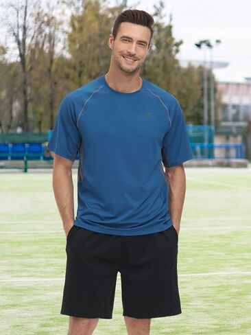 Men's UPF 50+ Rash Guard - Short Sleeve Quick Dry Sport T-Shirt for Surfing & Swimming & Workout in Saudi Arabia