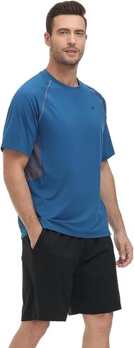 Men's UPF 50+ Rash Guard - Short Sleeve Quick Dry Sport T-Shirt for Surfing & Swimming & Workout in Saudi Arabia
