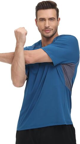 Men's UPF 50+ Rash Guard - Short Sleeve Quick Dry Sport T-Shirt for Surfing & Swimming & Workout in Saudi Arabia