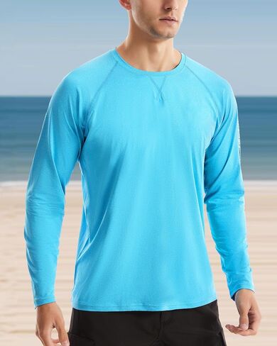 Men’s Sun Protection Shirts, UPF 50+ Long Sleeve Rash Guard,Outdoor Swim Shirt Quick Dry Lightweight for Hiking Running in Saudi Arabia