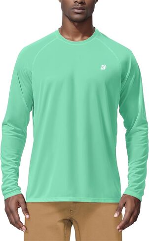 Men‘s UPF 50+ Swim Rash Guard, Outdoor UV Sun Protection T Shirts, Long Sleeve SPF Tee Tops for Hiking Running Fishing in Saudi Arabia
