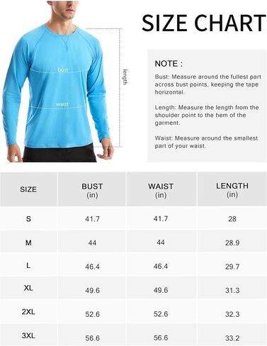Men’s Sun Protection Shirts, UPF 50+ Long Sleeve Rash Guard,Outdoor Swim Shirt Quick Dry Lightweight for Hiking Running in Saudi Arabia