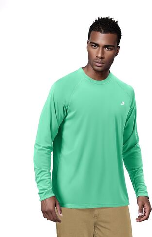Men‘s UPF 50+ Swim Rash Guard, Outdoor UV Sun Protection T Shirts, Long Sleeve SPF Tee Tops for Hiking Running Fishing in Saudi Arabia