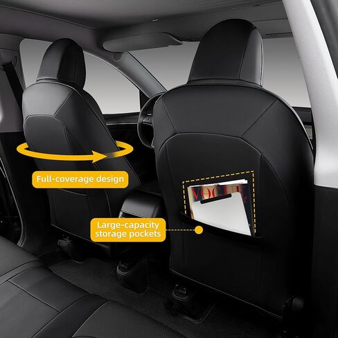 أغطية مقعد مخصصة من طراز Y لعام 2025 2026 Tesla Model Y Juniper تغطية كاملة مقعد مقعد مريح من الجلد مريح مجموعة كاملة (أبيض) in Kuwait