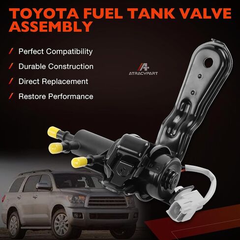 77070-34010 Fuel Tank Reservoir Selector Valve Assembly Solenoid W/Hose Compatible With Toyota Tundra 2008–2020, Toyota Sequoia 2008–2018, Replace 7707034010 in Saudi Arabia