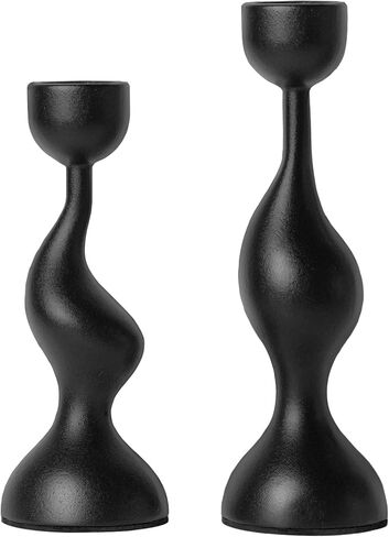 Smtyle Ivory Tapered Candlestick Holders Cast Aluminum Candle Stick Holders Set of 2 for Taper Candles,Home Decor, Dining Table or Mantel in Saudi Arabia