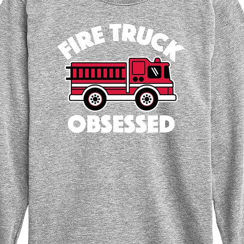 Instant Message - Fire Truck Obsessed - Toddler & Youth Long Sleeve Graphic T-Shirt in Saudi Arabia