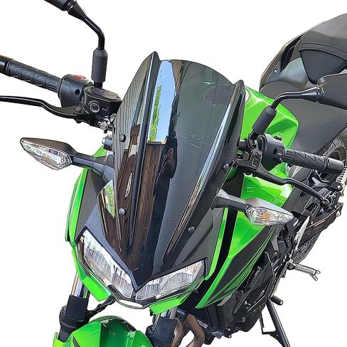 Motorcycle Windshield Deflector with Bracket Double Bubble Windscreen Fit for Z400 Z 400 2019 2020 2021 2022 2023 2024 Wind Shield Screen Visor Flyscreen, Black in Saudi Arabia