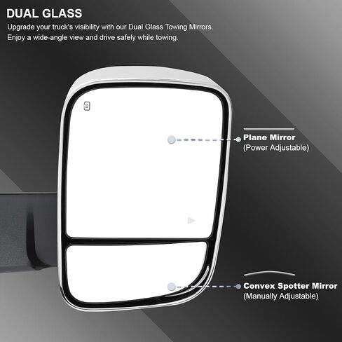 المواصفات توليف السائق الأيسر الأسود اليسار اليدوي اليدوي مرآة القطر مع ضوء البركة + بقعة عمياء متوافقة مع 2019-2022 RAM 2500 3500 in Saudi Arabia