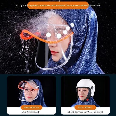 Cycling Raincoat,Oxford Hooded Rain Poncho for Bike,Ebike,Motorcycle, Mobility Scooter,Unisex Windproof Rain Cape(4X-Large) in Saudi Arabia
