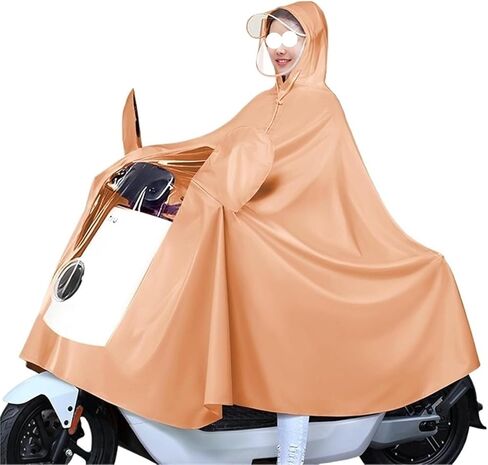 Cycling Raincoat,Hooded Poncho with Mirror Cover for Bikes,E-Bikes,Motorcycles Mobility Scooters(Orange,5X-Large) in Saudi Arabia