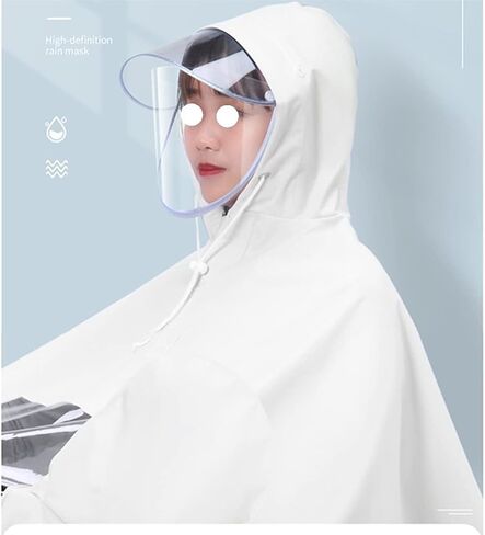 Cycling Raincoat,Hooded Rain Poncho with Mirror Cover for Bike,E-Bike,Motorcycle,Mobility Scooter(Snowflake White,3X-Large) in Saudi Arabia