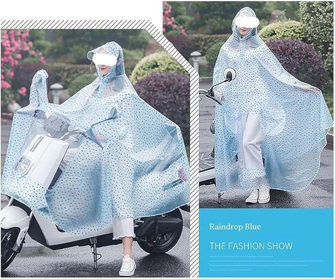 Clear Waterproof Cycling Raincoat,PVC Hooded Rain Poncho for Bike, Ebike,Motorcycle,Mobility Scooter in Saudi Arabia