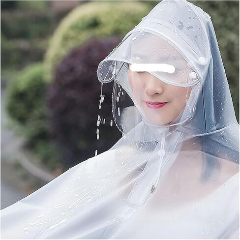 Clear Waterproof Cycling Raincoat,PVC Hooded Rain Poncho for Bike, Ebike,Motorcycle,Mobility Scooter in Saudi Arabia
