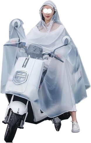 Clear Waterproof Cycling Raincoat,PVC Hooded Rain Poncho for Bike,Ebike,Motorcycle, Mobility Scooter,Unisex Windproof Rain Cape in Saudi Arabia