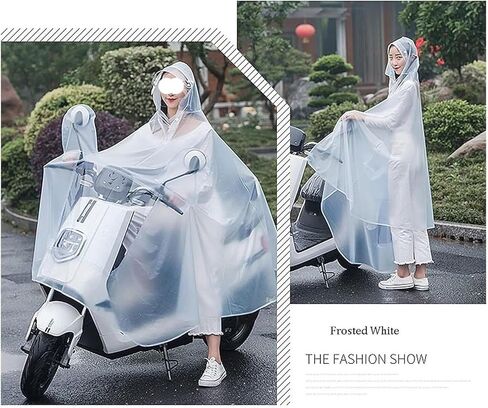 Clear Waterproof Cycling Raincoat,PVC Hooded Rain Poncho for Bike,Ebike,Motorcycle, Mobility Scooter,Unisex Windproof Rain Cape in Saudi Arabia