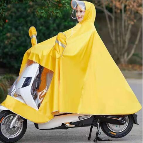 Rain CapesBike Ponch Motorcycle Raincoat Cycling Rain Poncho Scooter Rain Capes for Men WomenOx with Retroreflector Dark Blue 4XL Thicken Accessories Application: permeating. (4XL【Thickened】) in Saudi Arabia