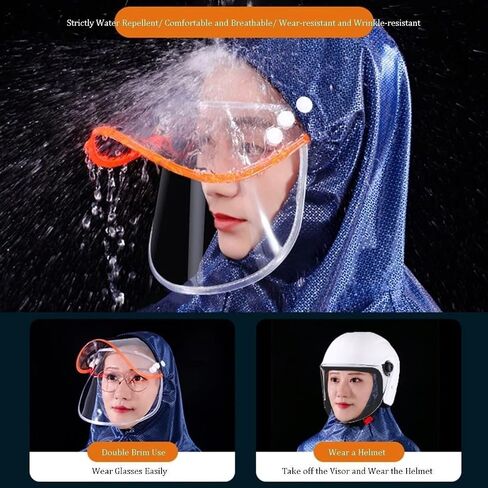 Waterproof Cycling Raincoat,Oxford Hooded Rain Poncho for Bike,Ebike,Motorcycle, Mobility Scooter,Unisex Windproof Rain Cape(5X-Large) in Saudi Arabia