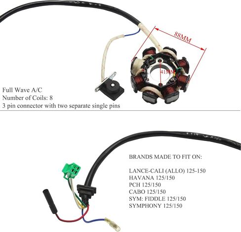 8 Coil Pole Magneto Flywheel Stator for GY6 125cc 150cc Scooter PIT Quad Dirt Bike ATV Go Kart Moped AC 5 Wires in Saudi Arabia