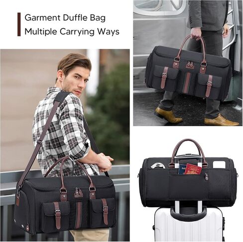 Carry On Darment Bag for Travel ، أكياس داكت قابلة للتحويل للرجال للرجال - 2 في 1 حقيبة سفر معلقة بأكياس السفر مع مقصورة الأحذية in Kuwait
