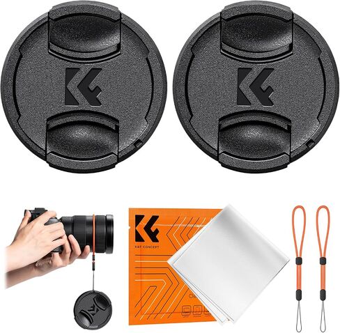 K&F Concept 82mm Front Lens Cap Cover Kit, 5-in-1 Center Pinch Lens Cover + Anti-Loss Keeper + Microfiber Cleaning Cloth Compatible with Canon, Nikon, Sony, Fujifilm Camera Lenses with 82mm Thread in Saudi Arabia