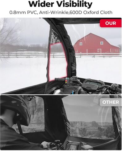 Kemimoto Extra Large ATV CAB العلبة 3-في 1 قابلة للتعديل في جميع الأحوال الجوية ATV ATV Cover مع رؤية كاملة تتوافق مع Polaris Can-Am Kawasaki Arctic Cat Cfmoto in Kuwait