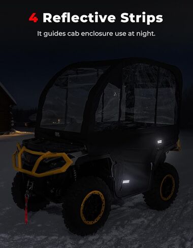 Kemimoto Extra Large ATV CAB العلبة 3-في 1 قابلة للتعديل في جميع الأحوال الجوية ATV ATV Cover مع رؤية كاملة تتوافق مع Polaris Can-Am Kawasaki Arctic Cat Cfmoto in Kuwait