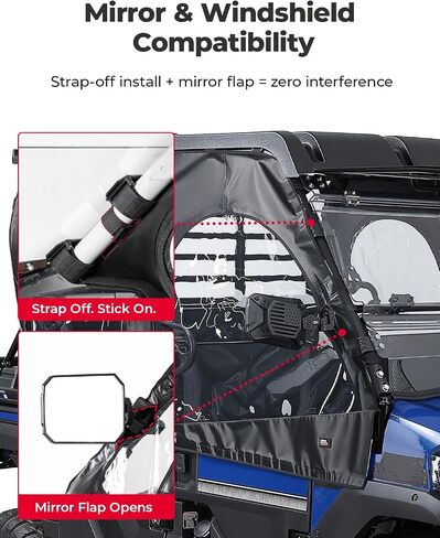 KEMIMOTO Soft Upper Doors Compatible with Kawasaki Mule Pro FXT/DXT 2015-2025, Waterproof Tear-Resistant PVC Oxford Fabric with Rollable Side Windows Cab Enclosure Upper Window in Saudi Arabia