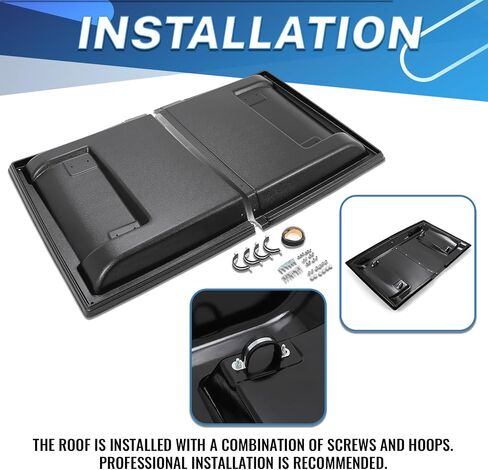 KUAFU Hard Roof Top Compatible with 1990-2025 Kawasaki Mule 2010 2020 2030 2500 2510 2520 3000 3010 3020 4000 4010 Diesel 4x4 FE SE Replacement for KAF30-030A Top Roof Plastic Black in Saudi Arabia