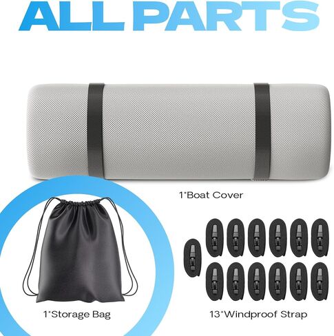600D Waterproof Boat Cover, 17-19' Marine Grade Heavy Duty Trailerable Anti-UV Polyester Canvas, Fits 17-19ft Bass Boat, V-Hull, Fish & Ski,Grey in Saudi Arabia
