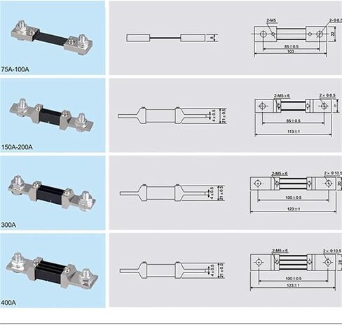 1PC Shunt Resistor FL-2 0.5 Class 75MV لـ DC Ammeter Meter External 75a 100a 150a 200a 250a 300a 500a 600a 750a 800a 1000 (250a) in Kuwait