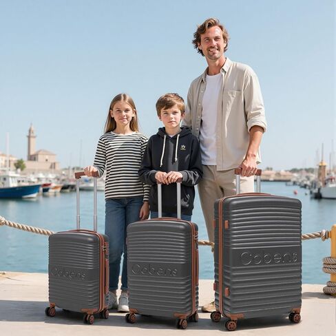 مجموعات الأمتعة 5 قطعة للجنسين مع عجلات Spinner وقفل TSA ، مجموعة ABS Hardshell ، حقائب سفر مائية خفيفة الوزن للرجال ، 20 "، 24" ، 28 "أسود in Kuwait