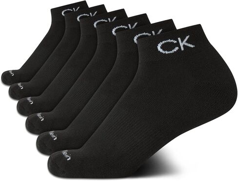 Calvin Klein Girls' Quarter Socks - 6 Pack Stretch Performance Cushioned Comfort Athletic Ankle Socks with Arch Support in Saudi Arabia