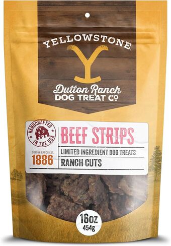Yellowstone Limited Ingredient Dog Treats Beef Strips - Healthy Dog Treats Made in USA - Air Dried Beef Collagen Dog Jerky Treats - Crunchy & Chewy Dog Treats - Beef Dog Treats Jerky - 16oz in Saudi Arabia
